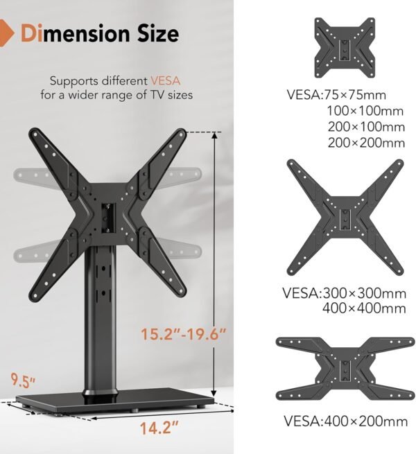 everMOUNT EM-LDT323M Universal Swivel Tabletop Stand for TVs For 27" to 55"