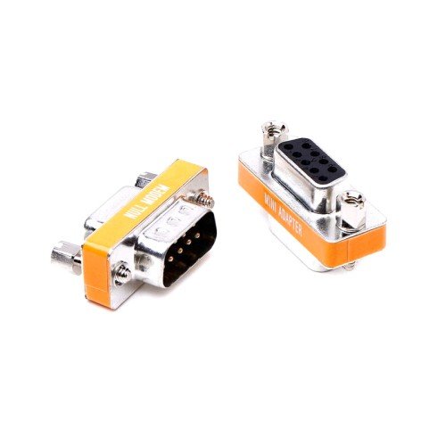 DB9 null modem male to female slimline data transfer serial port adapter