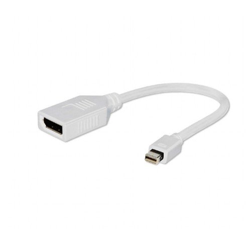 Mini DisplayPort Male to DisplayPort Female Adapter Cable, 6 inch_White