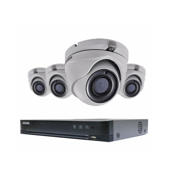 Hikvision EKI-T7204U1TA 4 Channel 5MP DVR with 1TB HDD & 4 5MP Night Vision Turret Cameras Kit