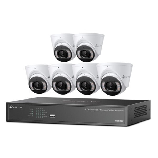 TP-LINK VIGI NK8MP-T6425-2T 6pcs 4MP Full-Color Turret IPC & 8 Channel PoE+ NVR KIT with 2TB HDD installed
