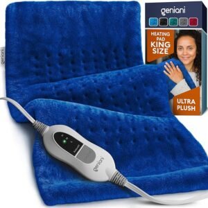 GENIANI XL Heating Pad for Back Pain & Cramps Relief - Space Blue