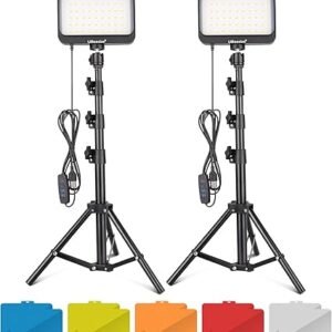 UBeesize LED Video Light Kit, 2Pcs Dimmable Continuous Portable Photography Lighting